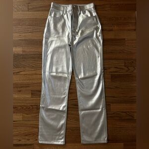 Abercrombie & Fitch Vegan Leather 90s Straight Pant